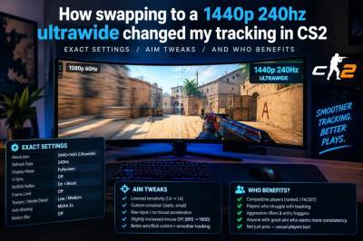 How swapping to a 1440p 240hz ultrawide changed my tracking in cs2: exact settings, aim tweaks, and who benefits