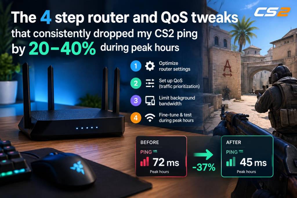 The 4-step router and qos tweaks that consistently dropped my cs2 ping by 20–40% during peak hours
